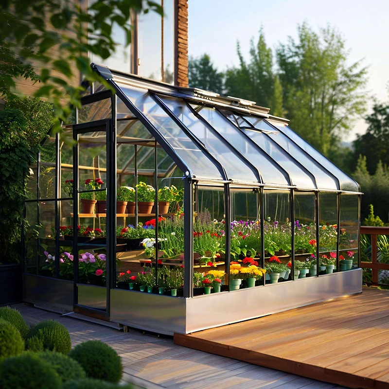 Independent Aluminium Glass Solarium Garden Veranda Outdoor Sun Room Free Standing Sunroom For Backyard Garden Leisure Space