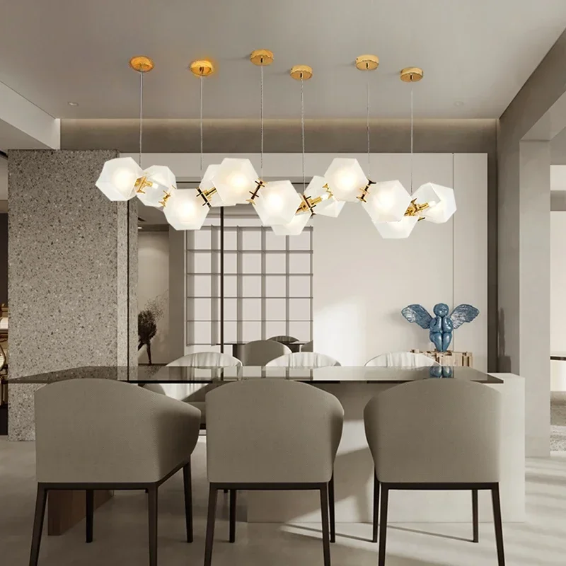 

White Glass Stone Lamparas De Techo Suspension Luminaire Lampen Pendant light For Dinning Room Foyer