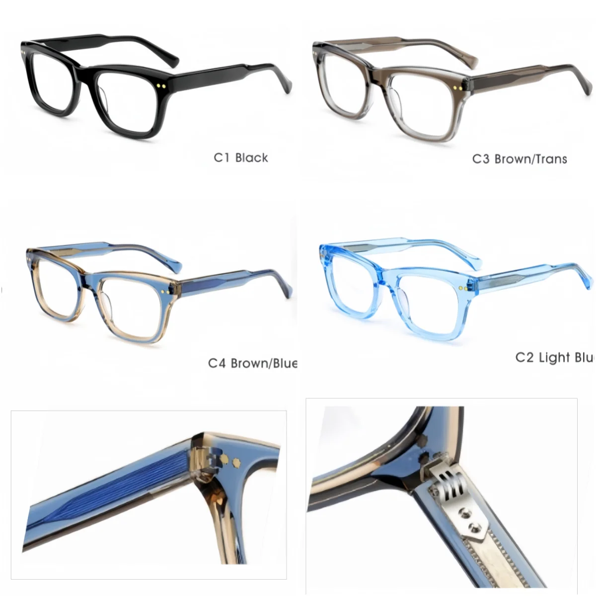 Women Retro Acetate Reading Glasses Men Myopia Glasses High Quality Optical Presbyopic Eyewear Dioptric +50~+600 -50~-600