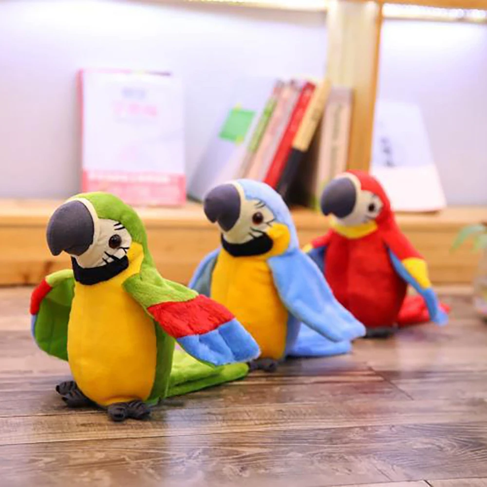 Parrot parlante Repeti lo que dice Juguete de peluche Animal Juguete de loro electrónico Juguete de peluche Juguetes de loro Los mejores regalos para niños B