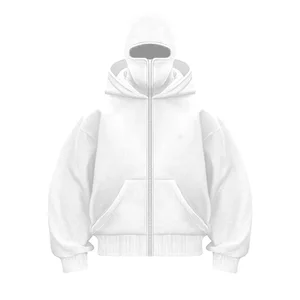 Balaclava integriert in männliche Kapuze, feste Farbe, Ninja, Pullover, Hip Hop, Änderung, Y2K, Vintage, Winter, Streetwear, Paar, Tops 12 Hauptverkäufe Balaclava Ninja - №4