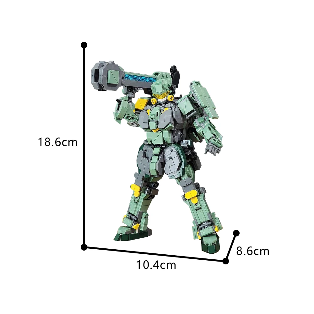 MOC- 186351   Wersja Mech zielony typ 2. klocki zbroja Mech figurka DIY kreatywne zabawki edukacyjne prezent dla dzieci