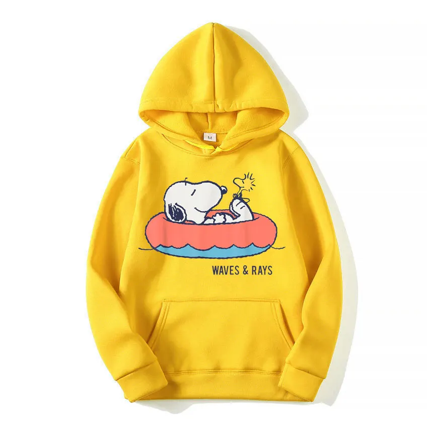 Peanuts Snoopy Waves and Rays Men Hoodie Cartoon Fashion Women Oversized Sweatshirt Tops Spring Autumn Couple Pullover