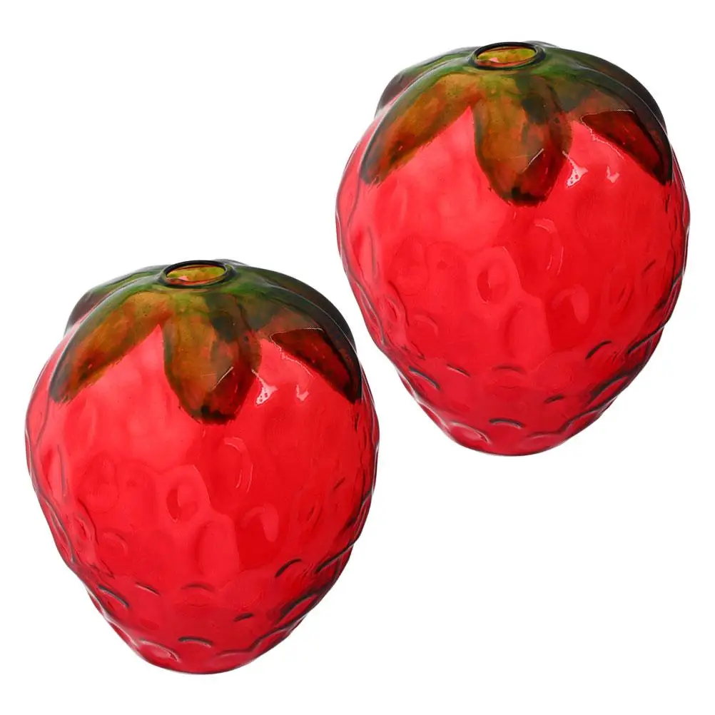 

2Pcs Strawberry Cup Fruit Shaped Glass Cute Drinkware Party Beverage Juice Mug Tea Coffee Glasses Kitchen