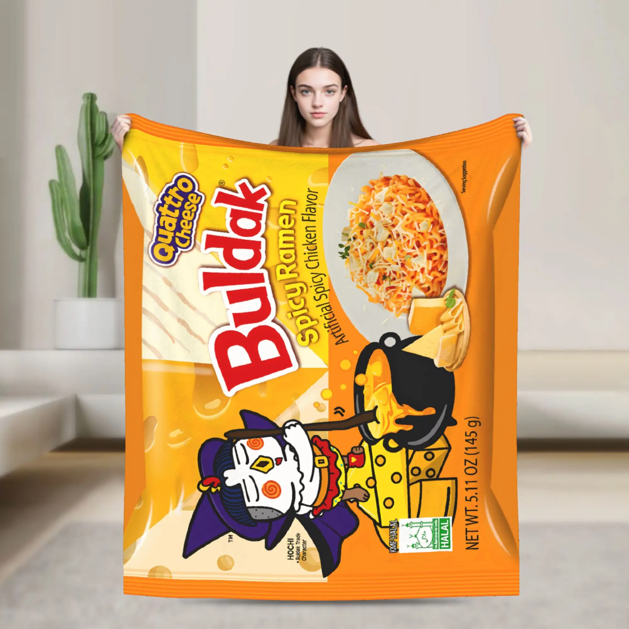 Spicy Chicken Noodles Hot Blanket  Picnic Flannel Throw Blanket For Outdoor Soft Warm Design Quality Bedspread Gift Idea