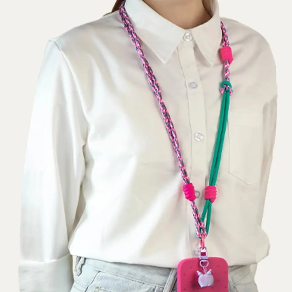 Personalized Handmade Woven Lanyard Multifunctional Adjustable Mobile Phone Pendant Nylon Portable Long Rope Hanging Neck
