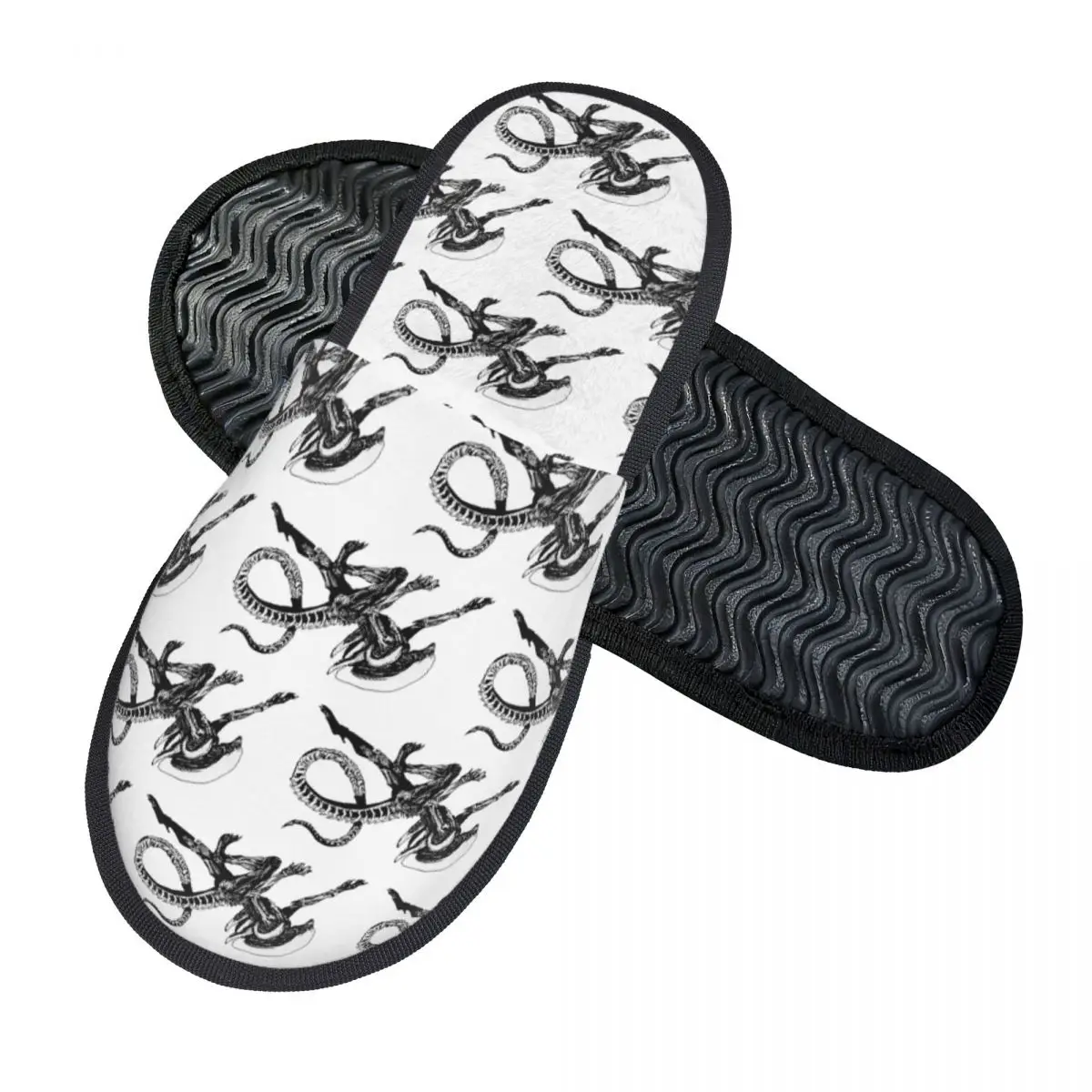 Custom Xenomorph Alien Movie Slippers Memory Foam Warm Soft Women House Slipper Bedroom Fluffy Shoes