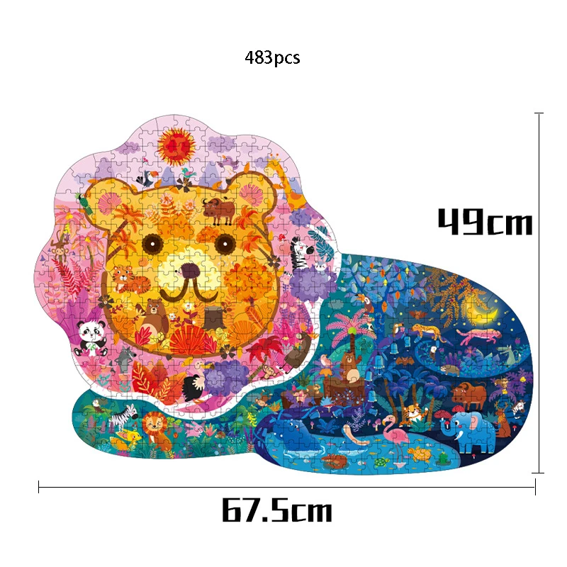 300 500 Pieces Animal Dinosaur Irregular Paper Puzzle Cognitive Jigsaw Puzzles Game for Kids Educational Toy Children Xmas Gifts