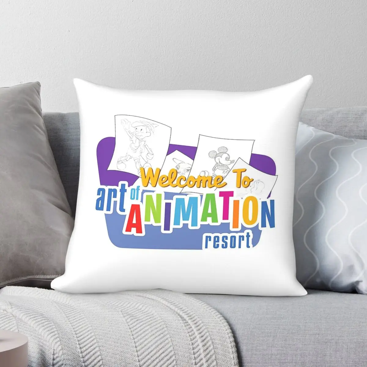 Resort Wonders Animation National Park Pillowcase Polyester Linen Velvet Printed Decor Throw Pillow Case Bed Cushion Cover 45x45