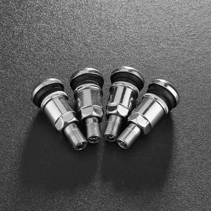 4Pcs Bolt-in Stainless Car Motorcycle Wheel Tyre Tire Valve Stems with Dust Caps