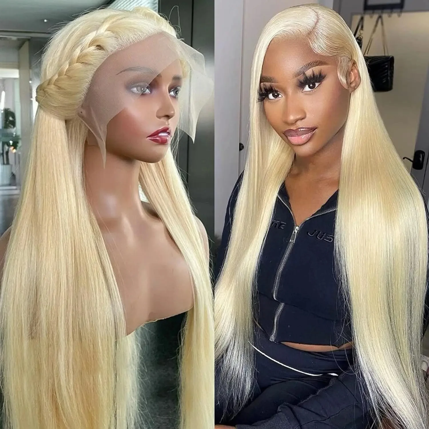 

30 Inch 613 Honey Blonde 13x4 Lace Front Human Hair Wigs Color Straight 180 Density 4x4 Transparent Frontal Wig For Women