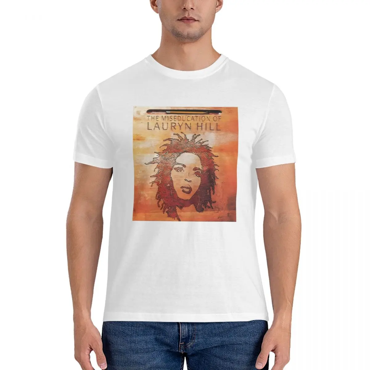 Men's T-Shirts Musician Old School Funny Pure Cotton Tees Short Sleeve F-Fugees T Shirts Crew Neck Clothes Unique