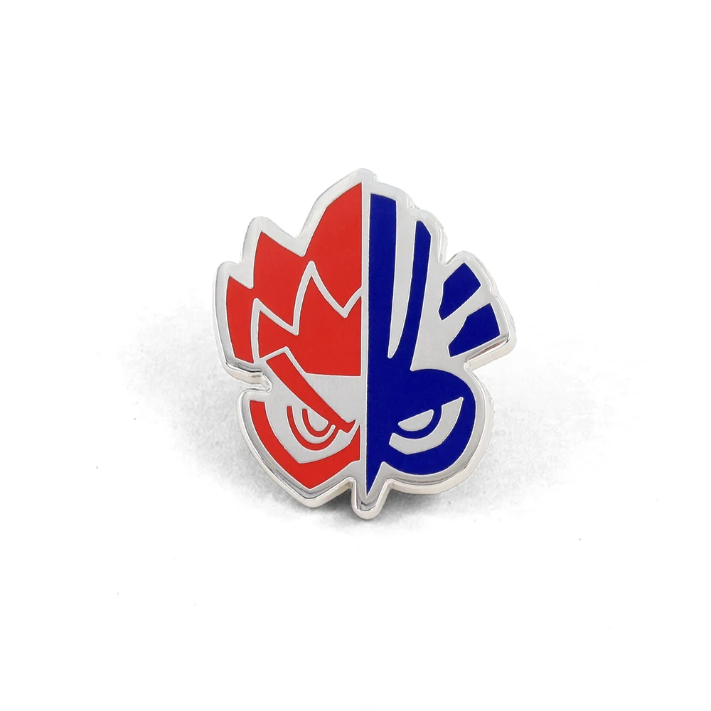 Flame Wing Enamel Brooch Red Blue Color Blocked Knight Badge Classic Anime Peripheral Lapel Pin Fan Collection Decorative Pin