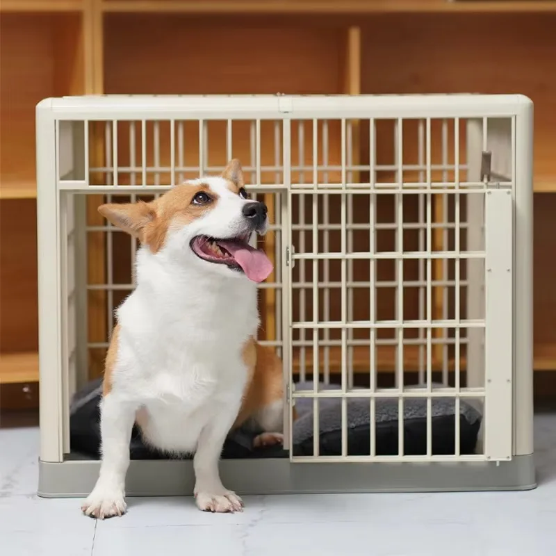 

Dog Cage Folding Multiple Sizes Double Door Foldable Plastic Fence Cat Dog Crate Pet Cage