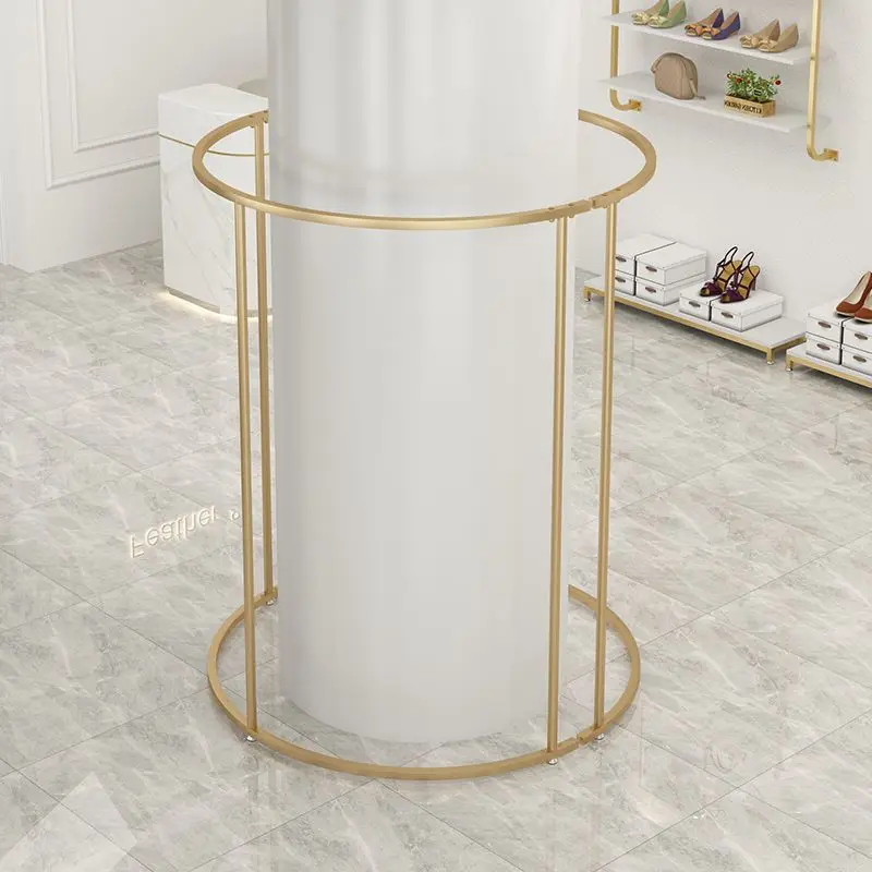 custom.[3118 People Collected] New Style Clothing Store Display Rack Semi-Circular Island Hanging Rack Multi-Functional Women's