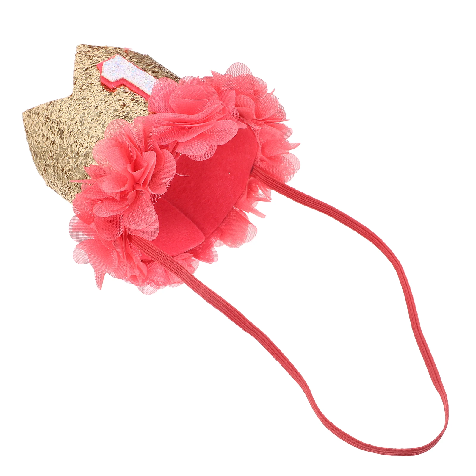 

1St Birthday Crown Reusable Party Hat Sequins Decor Baby Tiara Kids Headwear Photo Prop Exquisite Design Elastic Band Child