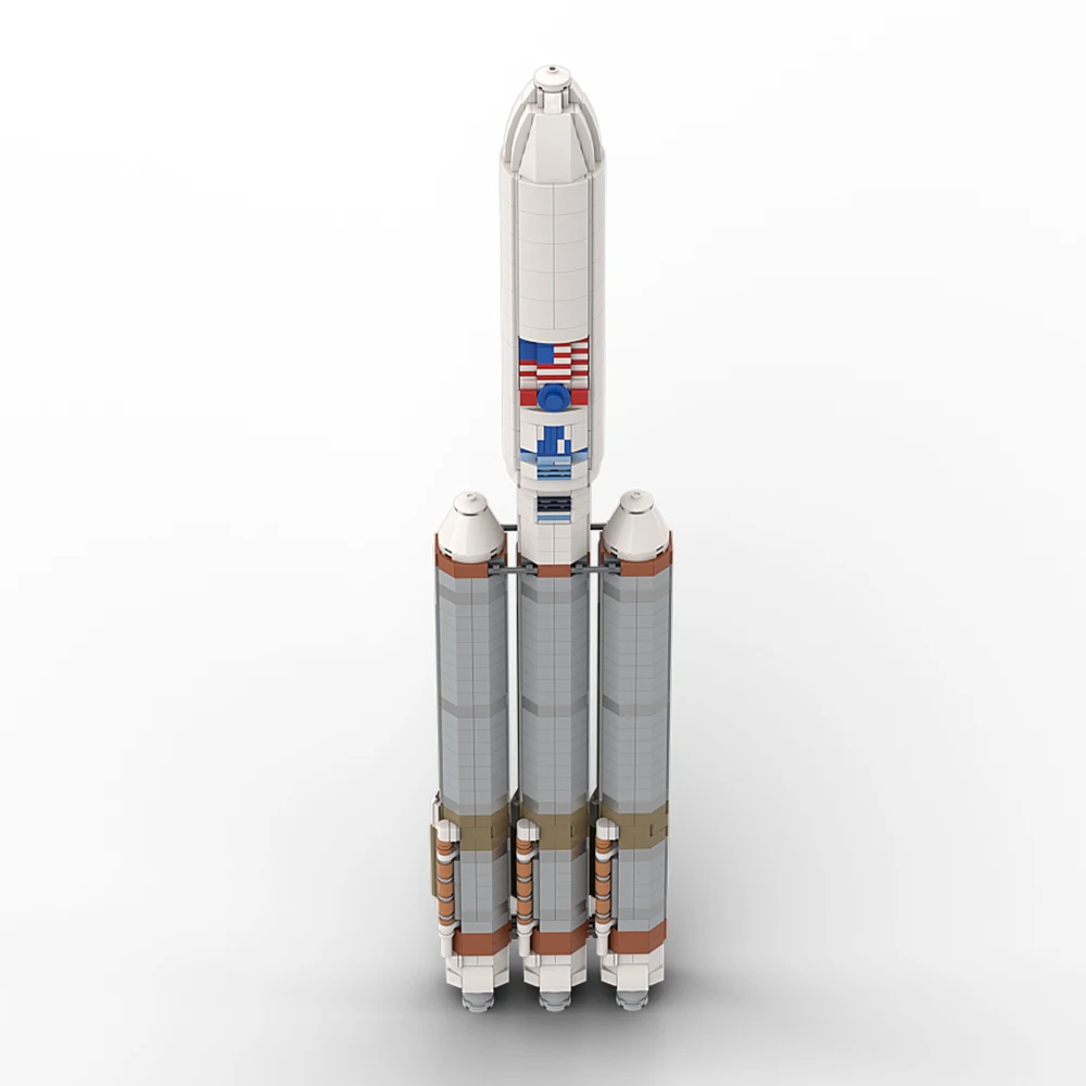 

Gobricks MOC 1:110 Atlas Rocket Building Blocks V Тяжелый запуск автомобиля Космический корабль-переноска Кирпичная модель Сборная игрушка DIY Подарок ребенку