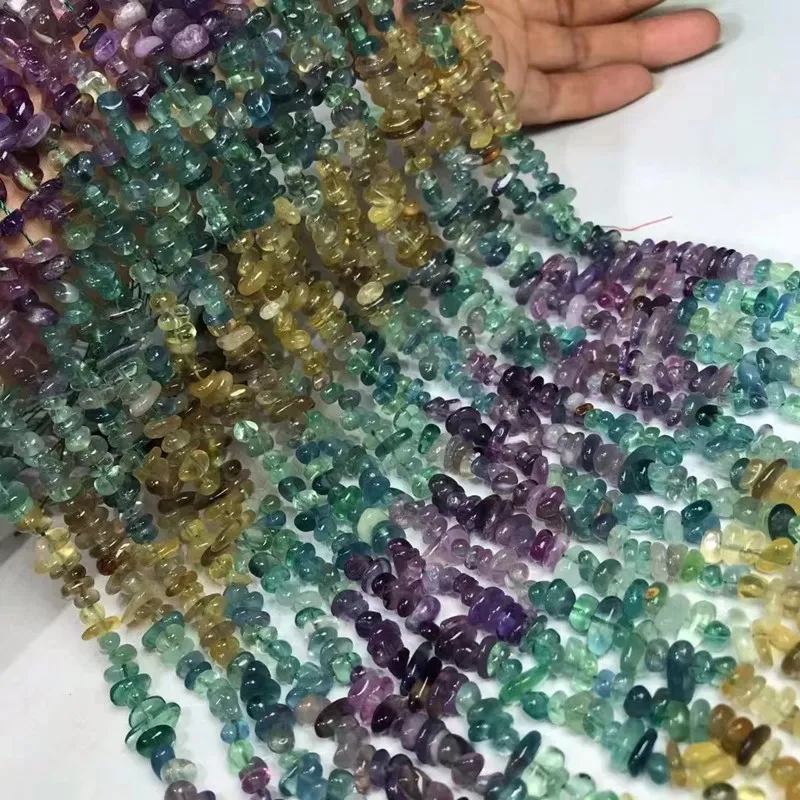 Fluorite 3-5mm baroque gradient blue purple Wholesale for DIY  jewelry necklace 38cm LOOSE BEADS