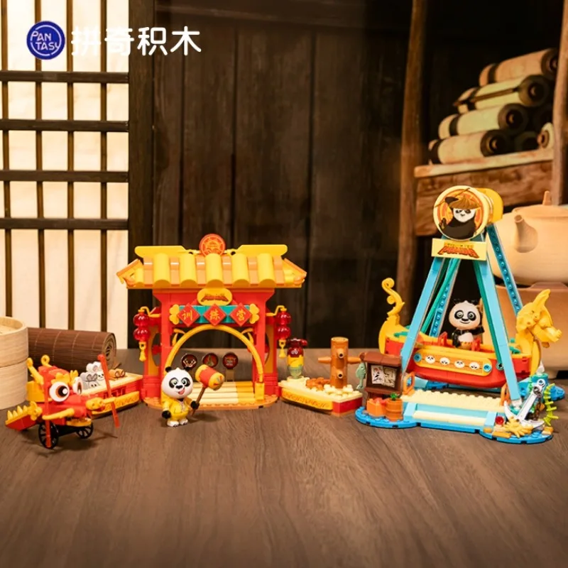

Pantasy KungFu Panda Building Block Adventure Park Series Training Camp Pirate Boat Model Ornament Educational Assemble Toy Gift
