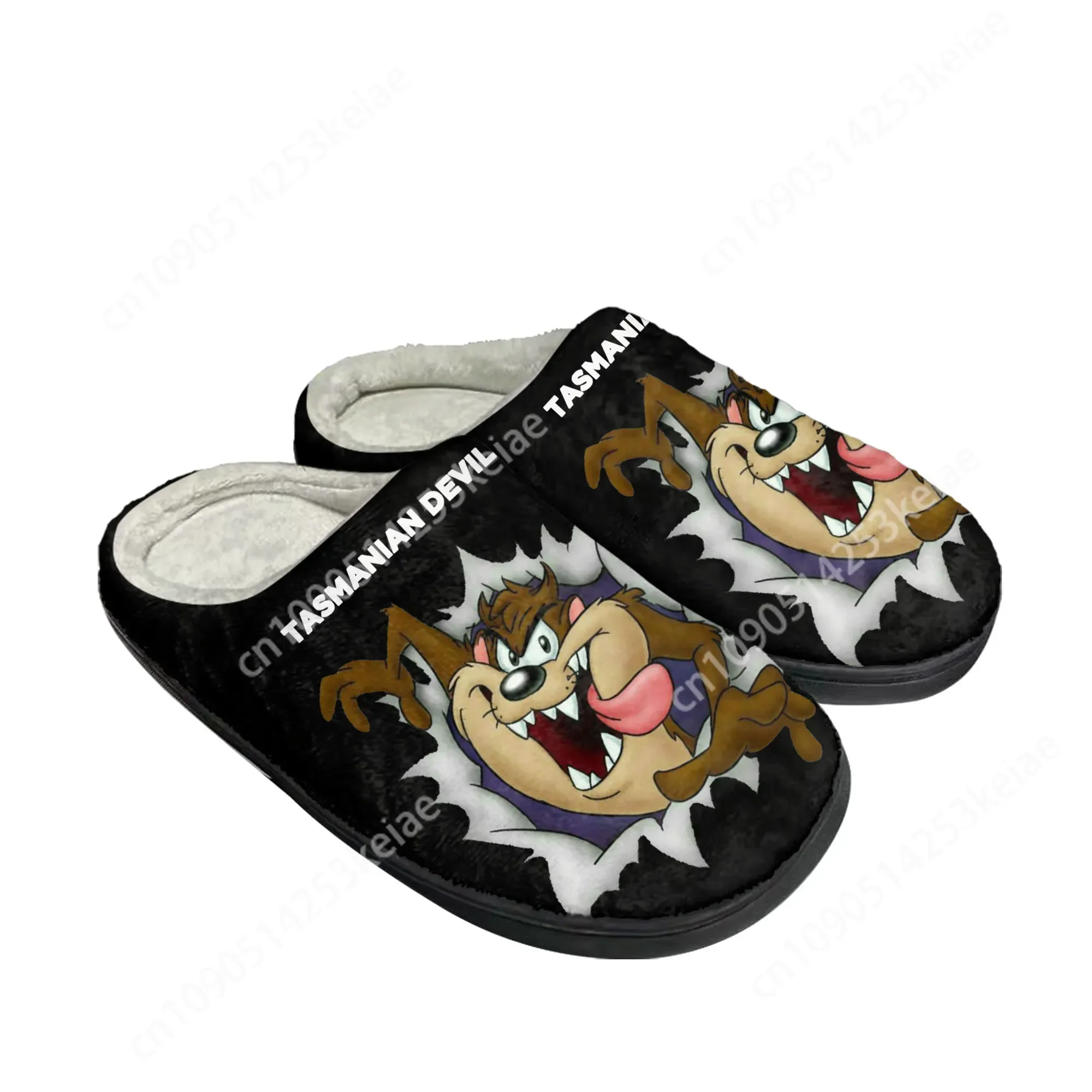 D-diabo casa chinelos de algodão das mulheres dos homens t-tazmaniano quarto de pelúcia casual manter sapatos quentes anime personalizado chinelo térmico interior