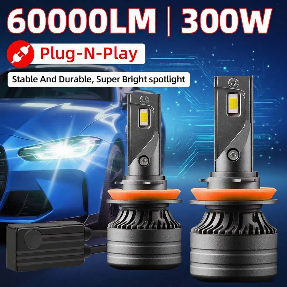 

H11 9005 9006 Светодиодные фары дальнего/ближнего света HB3 HB4 Светодиодные автомобильные лампы Canbus 60000LM Супер яркий турбо-светильник с охлаждающим вентилятором