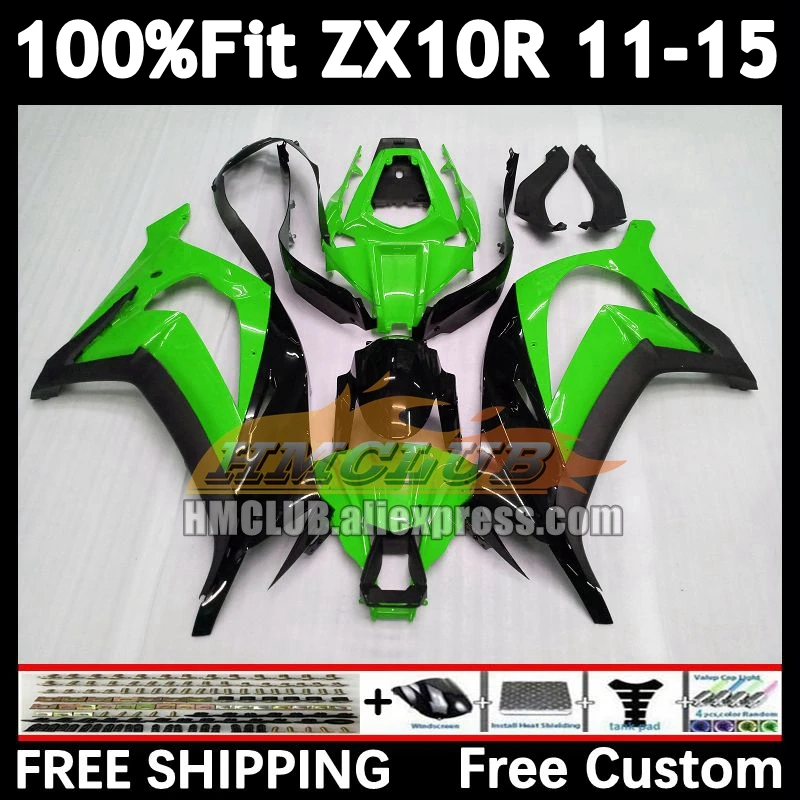 Injection Body For KAWASAKI NINJA ZX 10R 1000 2011 2012 2013 gloss green 2014 2015 170No.105 ZX-10R ZX10R 11 12 13 14 15 Fairing