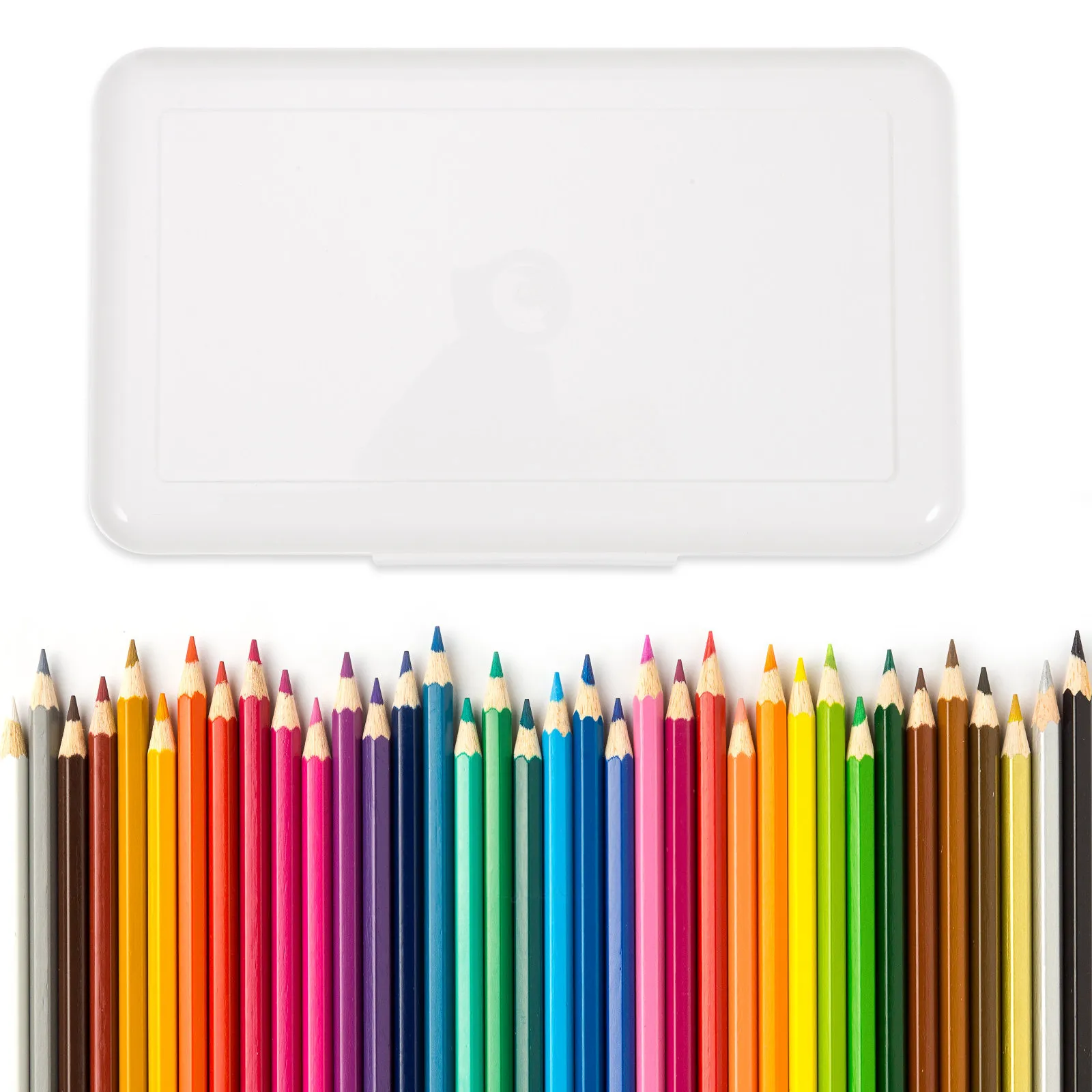 1Pcs Plastic Pencil Case Large Capacity Durable Pen Storage Box Stackable Stationery Organizer for Students School