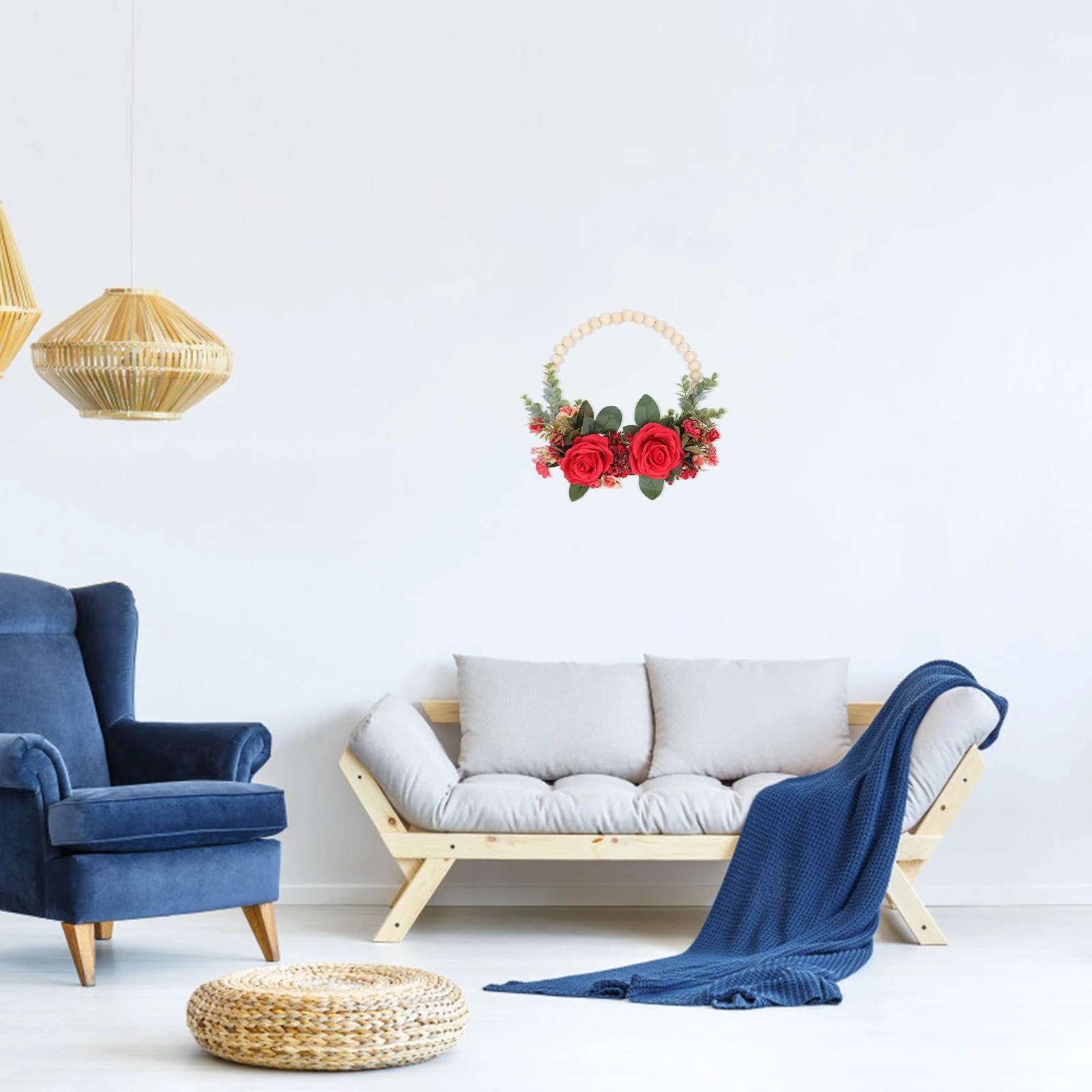 

Simulation Flower Wreath For Front Door Door Wall Pendant Artificial Garland Festival Spring Outdoor Decorative Hanging