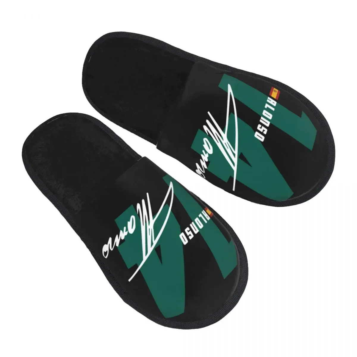 Custom Alonso 14 Signature House Slippers Women Comfy Memory Foam Fernando Sport Motorcycle Slip On Spa Slipper Shoes