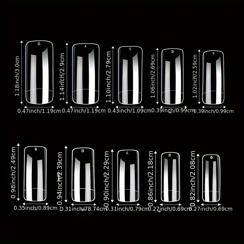 500 kunstnagels transparant en naturel set met accessoires_voghion.com