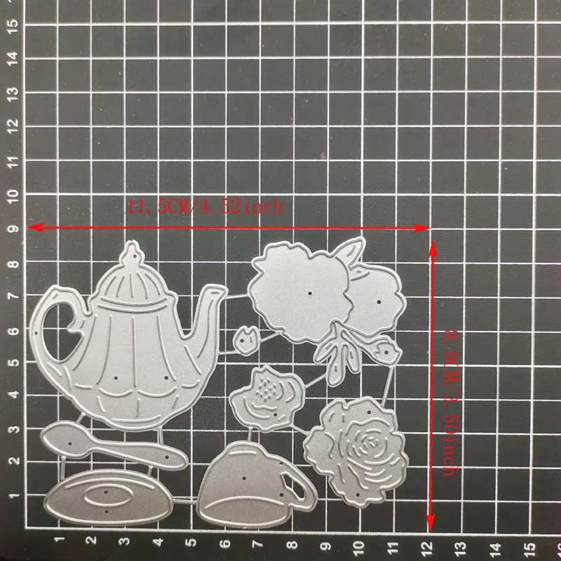 Flower Teacup Teapot card Cutting Dies Stencils DIY Scrapbooking Decorative Embossing Handcraft Die Cutting Template