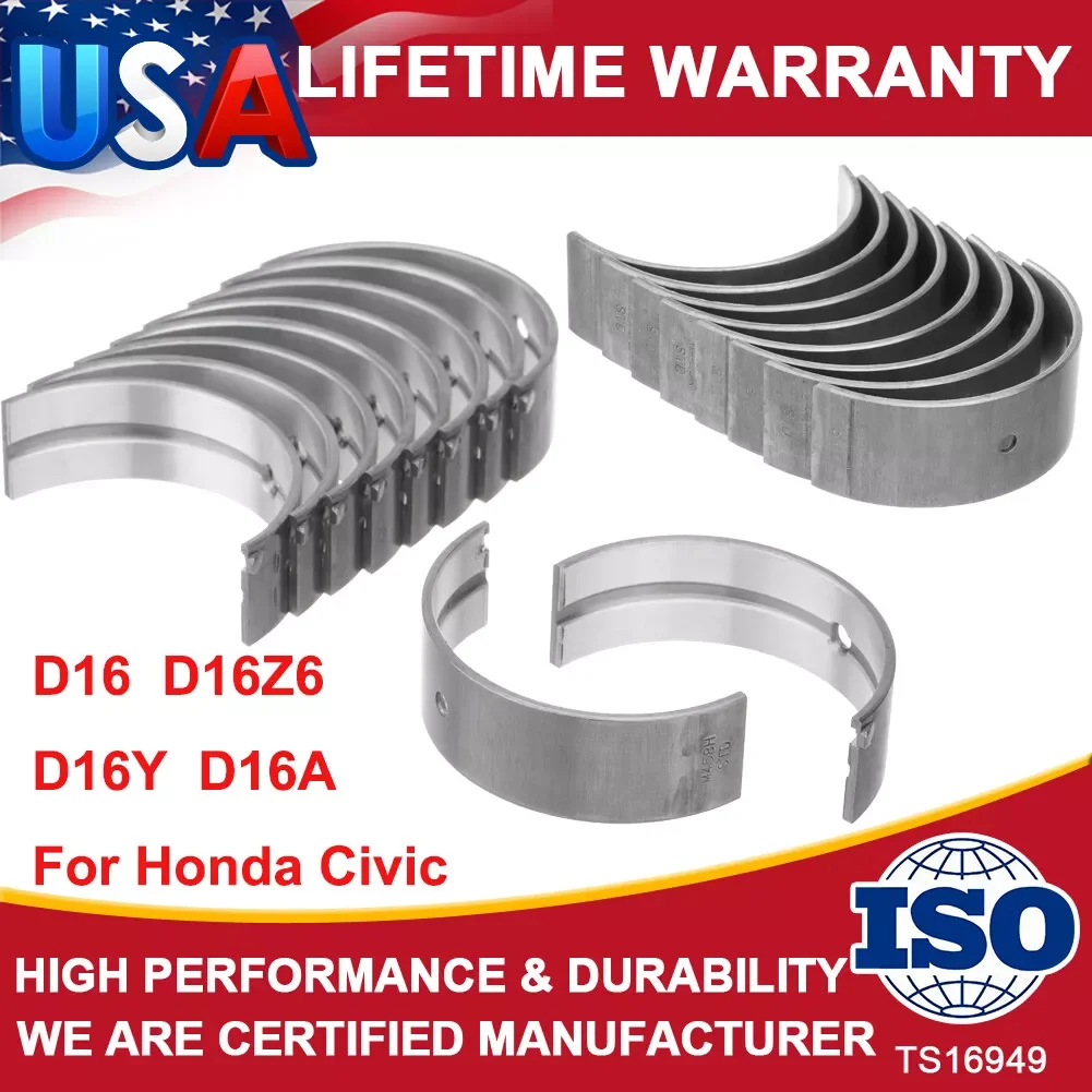 Rod & Main Bearings Set Honda Civic 1988-1989 1990-2000 1.6L D16 D16Z6 D16Y D16A