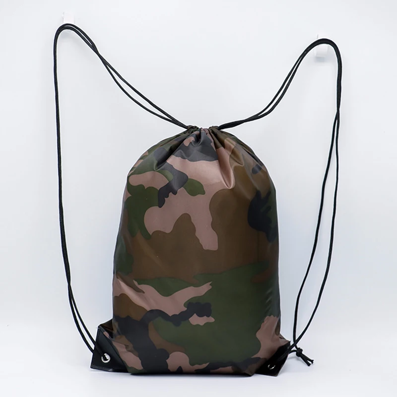 Camouflage Backpack Drawstring Gym Bag Travel Sport Outdoor Storage Bag Lightweight Camping Hiking Outdoor Bags