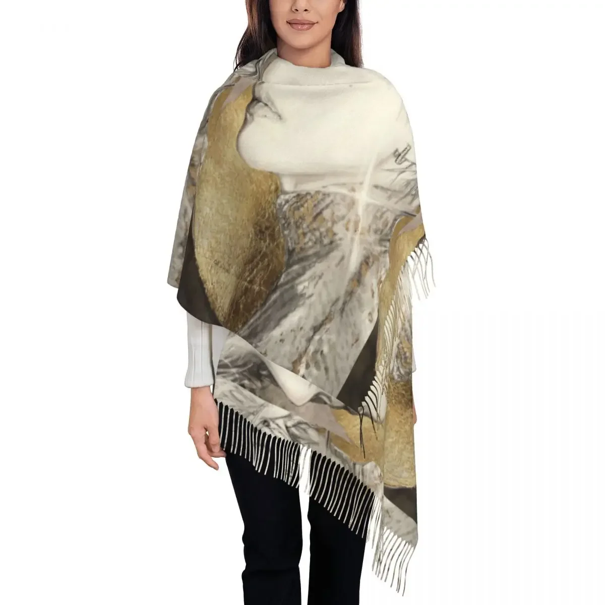 Lost Without You Scarf Kim Taehyung Warm Shawl Wraps with Long Tassel Female Luxury 2024 Head Scarves Winter Printed Bufanda