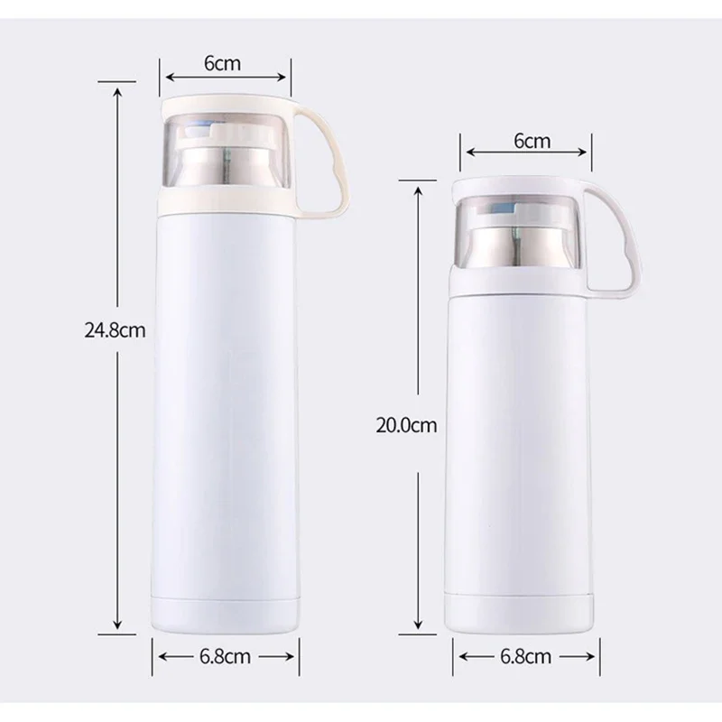 Sublimation Blank Bottle Double Wall Stainless Steel Transparent Lid Bullet Water Bottle Thermos Vaccum Flask Car Mug Coffee Cup