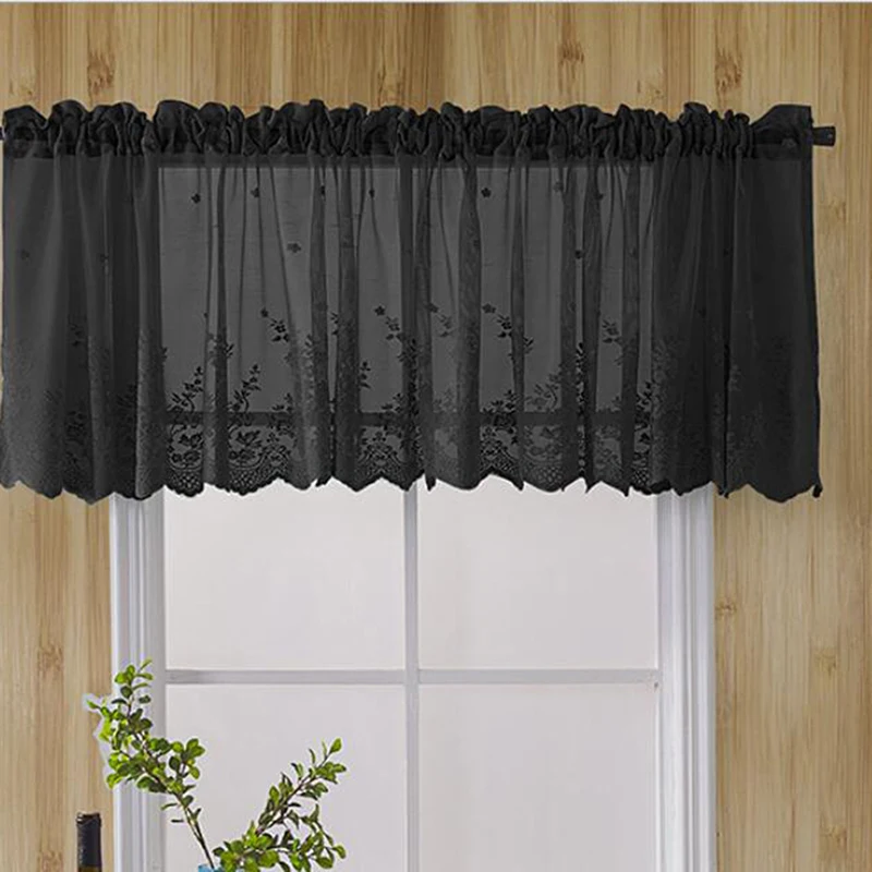 Kitchen Coffee Curtain Small Fresh Finished Wear Rod Small Curtain Hanging Cloth Lace Hem Bedroom Home Short Curtain