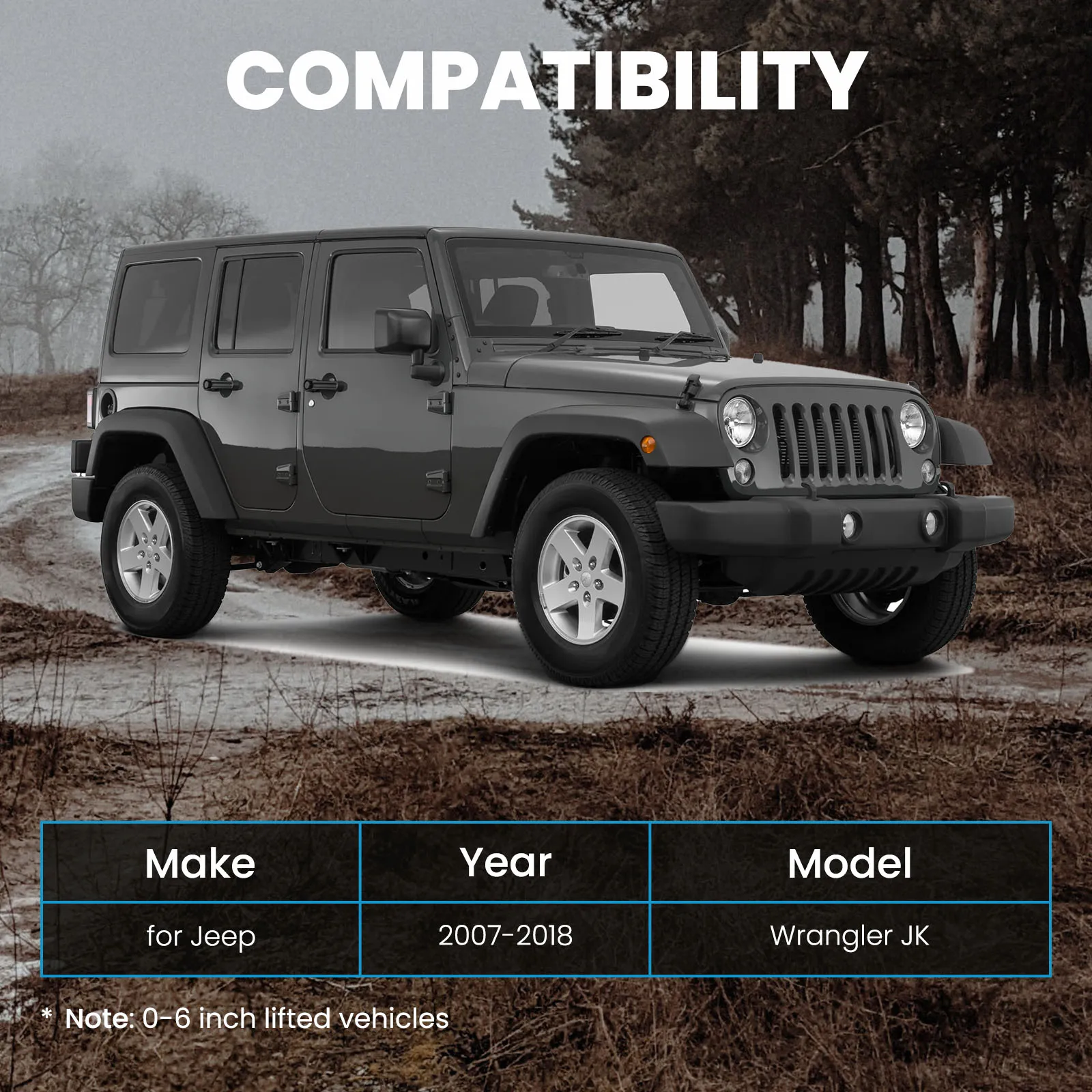 0-6" Lift Rear Adjustable Track Bar Suspension for Jeep Wrangler JK 2007-2018 Panhard Rods