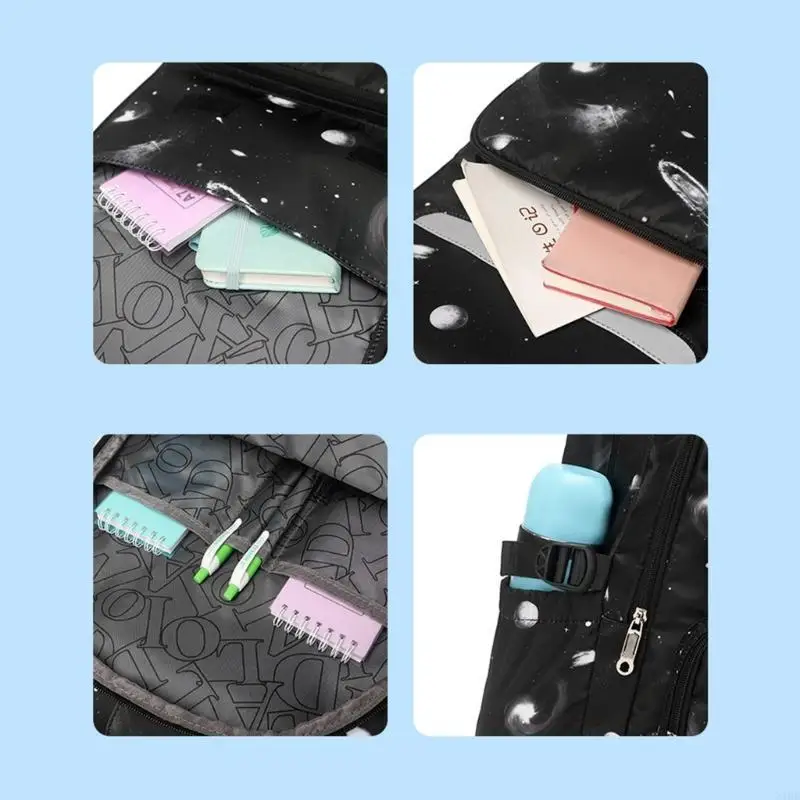 

Multifunctional Backpack for Student Women Star Print School Book Bag Lunch Bag