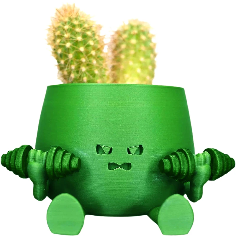 3.14" Happy Face Planter Handmade 3D Printed Cute Guitar Planter Theme Succulent Pot For Guitar Lovers