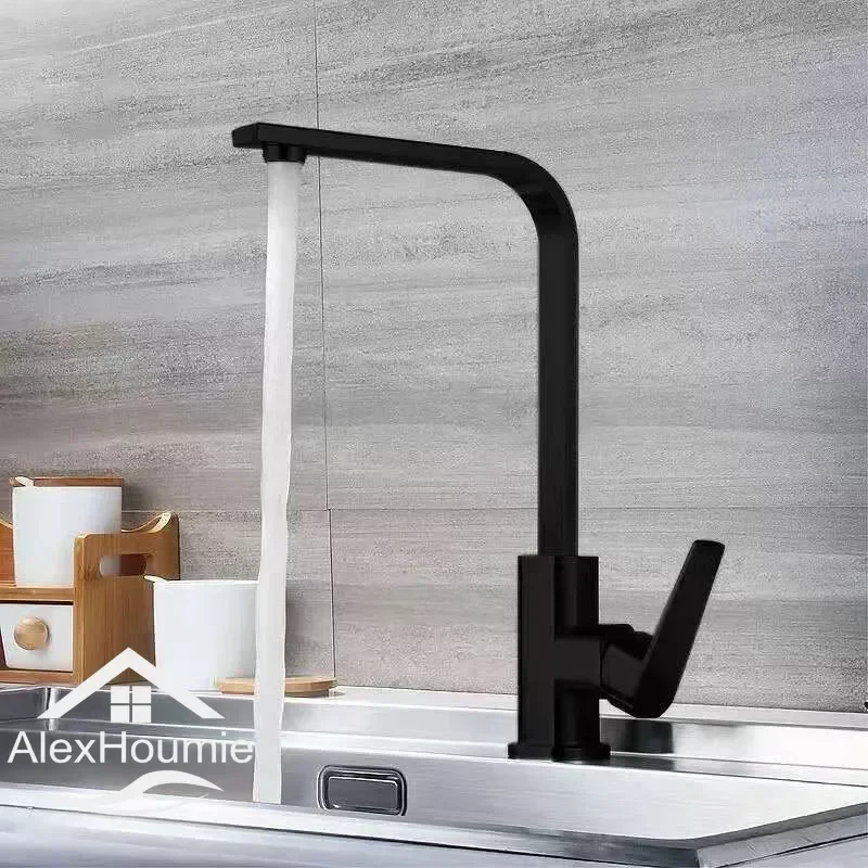 Kitchen Faucet Black Water Tap Kitchen Sink Mixer Tap Stream Sprayer Head Chrome Brushed Nickel Water Tap Sifang Kitchen Faucet