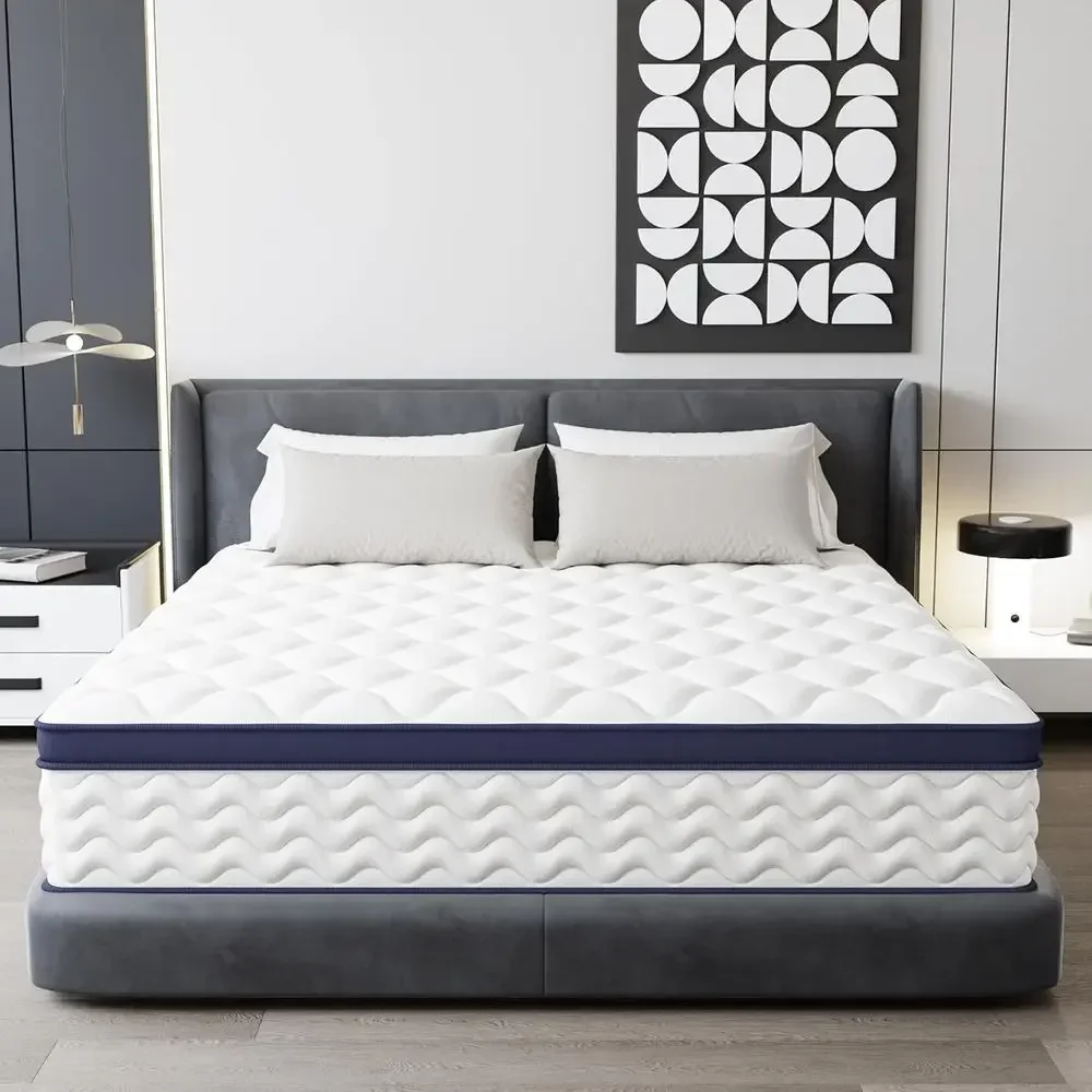 12 Inch Premium Gel Memory Foam Mattress with Pocket Springs, Cooling Fabric, Medium Firmness - Rolled Package