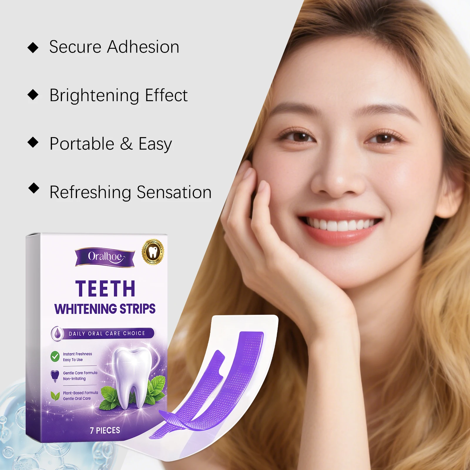Purple Teeth Whitening Strips  - Teeth Whitening With Hydrogen Peroxide review and price