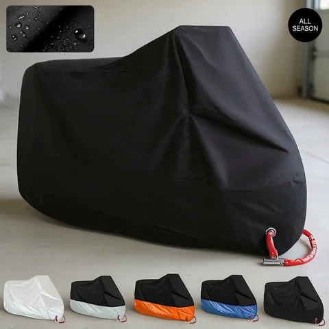 Motorcycle Cover Waterproof All Season Dustproof UV Protection 190T Motorbike Cover Multiple Colors