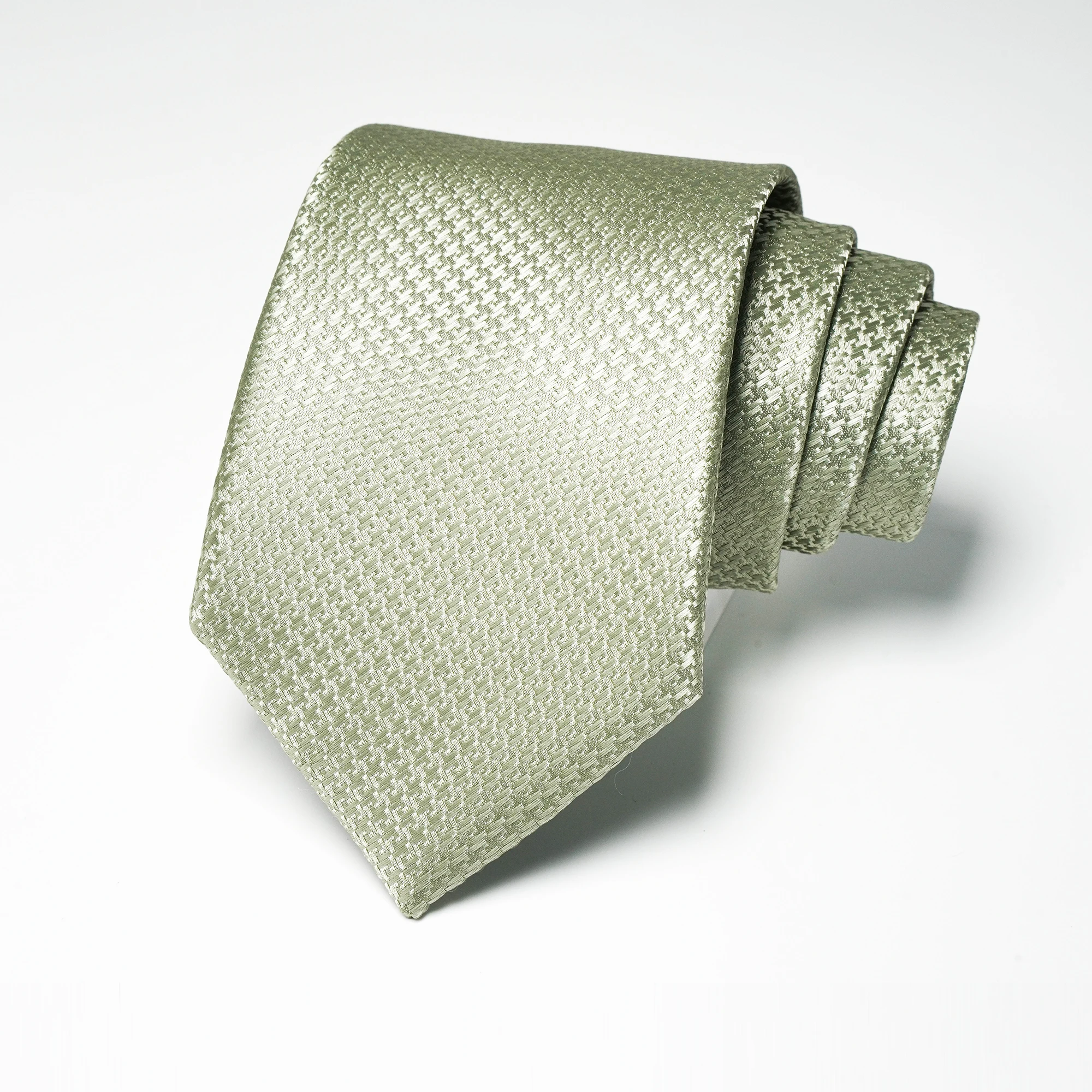 Einfarbige, bestickte Krawatte, 8 cm, Seidenmischung, weich, hochwertig, formell, für Business, Hochzeit, Party, Alltag, für Herren, Gentleman – Detail 10