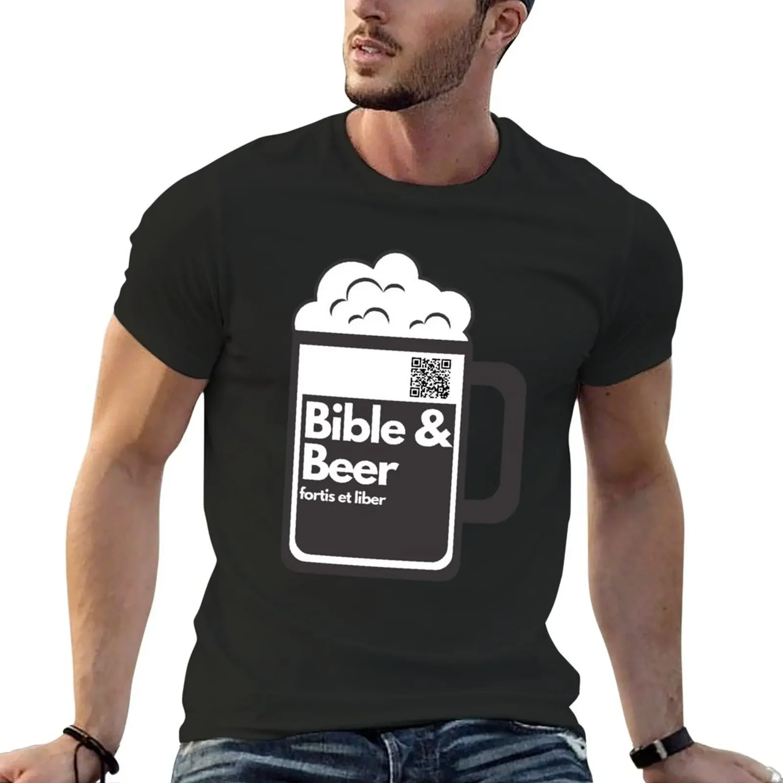 

Bible and Beer T-Shirt vintage plus size tops Men's t-shirt