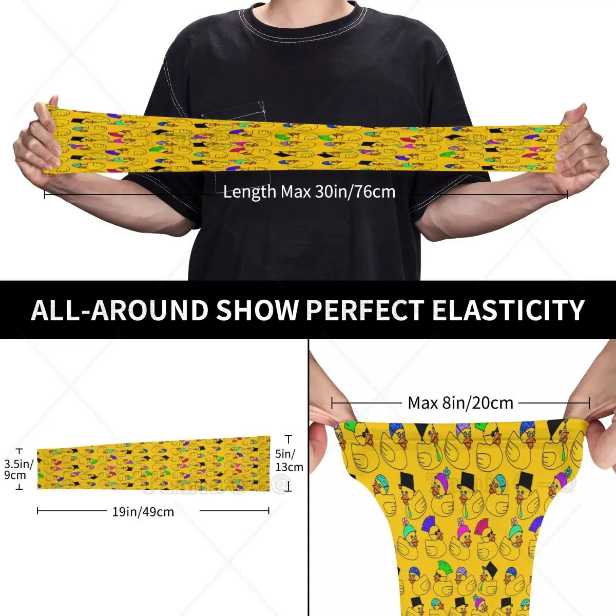 Mangas de compresión deportivas Ducky de goma, calentador para mujeres y hombres, animales de dibujos animados, mascotas, protección UV, tatuaje, cubrir para pescar