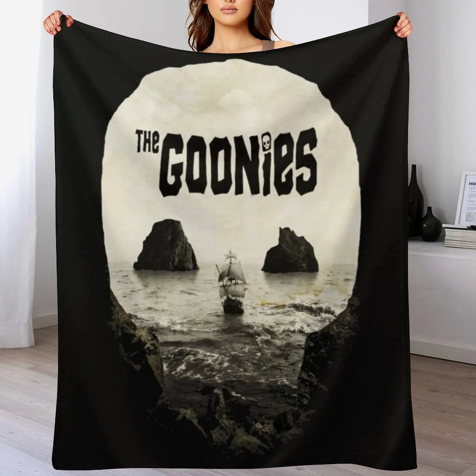 goonies Classic T-Shirt Throw Blanket couch cozy soft plush fuzzy picnic outdoor blanket 4