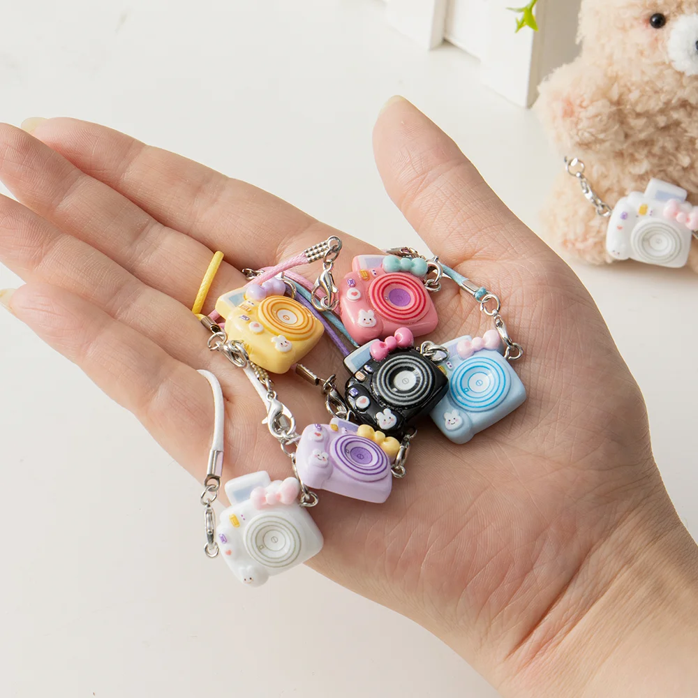 Pendentif de modèle de maison de courses pour poupée BJD Labubu, arc d'appareil photo de dessin animé, accessoires de cou, mini