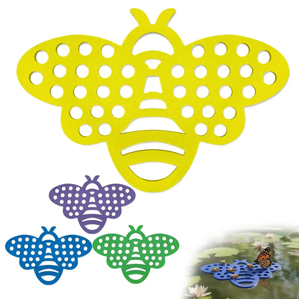 Bee Shaped Floating Pollination Island Floating Bee Waterer Floating Station Island Waterer Bee Waterer For Outside Garden Bee