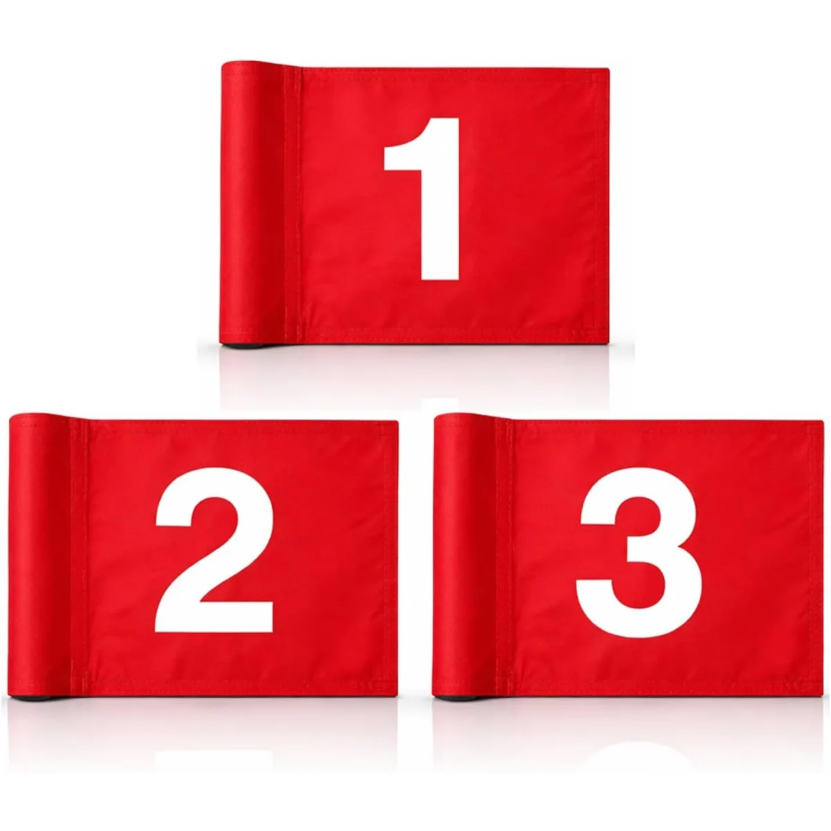 3PCS Mini Golf Flags100D Double Sided Numbered Flags for Putting Green Practice